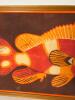 Framed Batik Fish Textile Art in Mid-Century Modern Style - 3