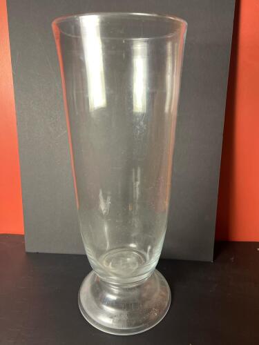 Large Clear Glass Pedestal Vase