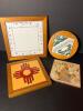 Decorative Ceramic Tile Trivets in Wooden Frames, Various Designs
