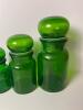 Green Glass Apothecary Jars with Stoppers - 2