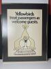 Framed Yellowbird Airline Cartoon Welcome Poster 24" x 19"