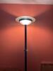 Torchiere Black Metal and Marble Style Base Floor Lamp - 2