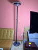 Torchiere Black Metal and Marble Style Base Floor Lamp - 3