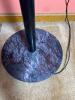 Torchiere Black Metal and Marble Style Base Floor Lamp - 4