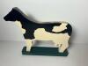 Hand-Painted Wooden Cow Figurine - 2