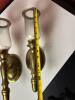 Pair of Brass Wall Sconces with Glass Hurricanes - 2