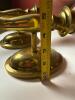 Pair of Brass Wall Sconces with Glass Hurricanes - 3