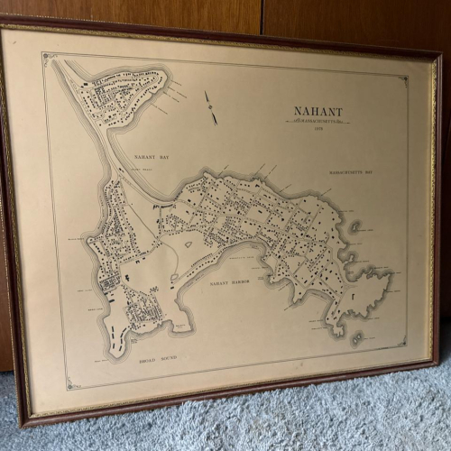 Framed 1975 Nahant Massachusetts Map
