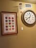 Framed Apples Chart Poster, Decorative Wall Clock, and Hanging Wind Chime