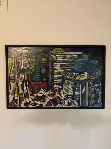 Abstract Still Life Art in Black Wooden Frame