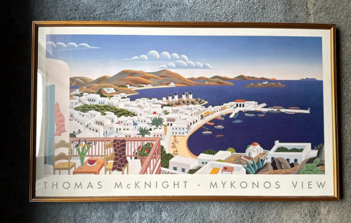 Mykonos View Poster by Thomas McKnight in Frame