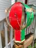 Metal Hot Air Balloon Garden Ornament on Decorative Rabbit Shepherd's Hook - 2