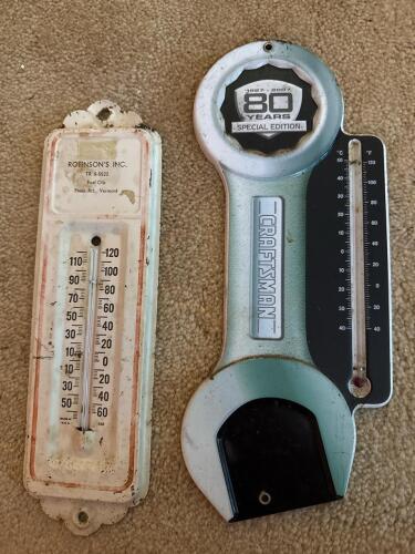 Vintage Robinson's Fuel Oils and Craftsman 80th Anniversary Thermometers