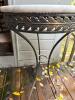 Round Marble Top Metal Accent Table With Ornate Base - 3