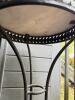 Round Marble Top Metal Accent Table With Ornate Base - 4