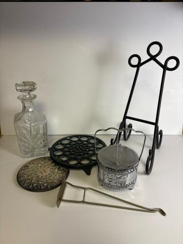 Assorted Vintage Glass and Metal Home Goods