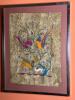 34X26" Framed Folk Art Painting on Handmade Bark Paper - 5