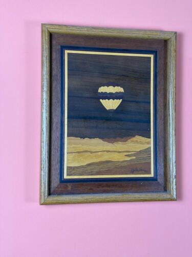 15X12" Framed Wood Marquetry Artwork, Signed