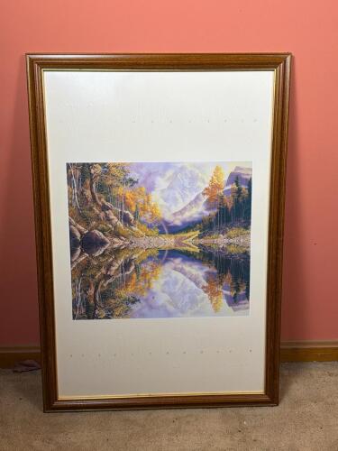 33X21" Framed Wilderness-Style Landscape Art Print