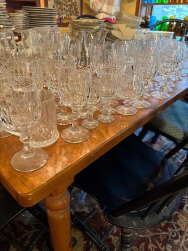Assorted Cut Glass and Crystal Stemware and Goblets