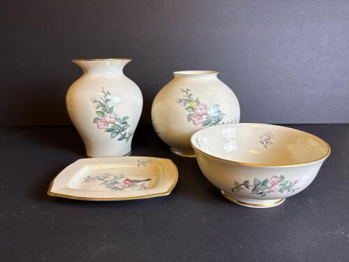 Lenox Serenade China Vases, Bowl and Tray