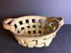 Handmade Stoneware Lattice-Style Basket with Handles - 2