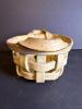 Handmade Stoneware Lattice-Style Basket with Handles - 5