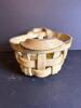 Handmade Stoneware Lattice-Style Basket with Handles - 7