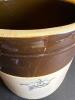 Stoneware Crock with Lid, Brown and Tan, Crown Mark - 6