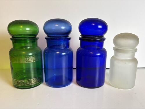Four Vintage Apothecary Jars