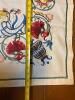 33" Square Embroidered Floral Tablecloth in Folk-Art Style - 2