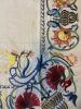 33" Square Embroidered Floral Tablecloth in Folk-Art Style - 4
