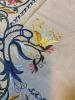 33" Square Embroidered Floral Tablecloth in Folk-Art Style - 5