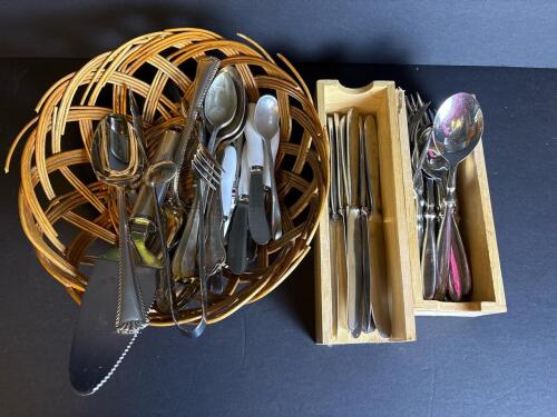 Assorted Flatware and Serving Utensils, Mixed Styles
