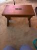 Wooden Footstool With Decorative Cutout Handle