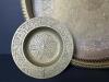 Brass Candlestick Holders, Ornate Brass Plates and Tray Set - 8