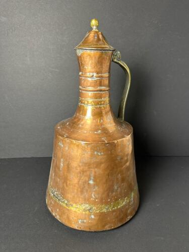 Copper Pitcher With Hinged Lid, In The Manner Of Middle Eastern