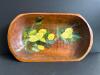 Hand Painted Wooden Bowl With Lemons Motif, Mexico