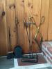 Brass and Iron Fireplace Tools Set with Stand - 2