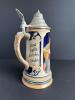 German Relief Beer Stein with Pewter Lid