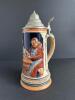 German Relief Beer Stein with Pewter Lid - 3