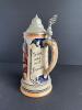 German Relief Beer Stein with Pewter Lid - 4