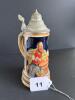 German Relief Beer Stein with Pewter Lid - 11