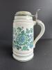 Porcelain Beer Stein with Floral Design and Pewter Lid - 3