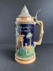 German Beer Stein With Pewter Lid in Relief-Decorated Style - 3