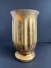 Amber Glass Pedestal Vase with Gold Finish - 3