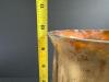 Amber Glass Pedestal Vase with Gold Finish - 4