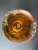 Amber Glass Pedestal Vase with Gold Finish - 6