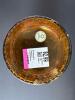 Amber Glass Pedestal Vase with Gold Finish - 7