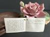 Andrea by Sadek Pink Porcelain Rose on Wood Base - 2